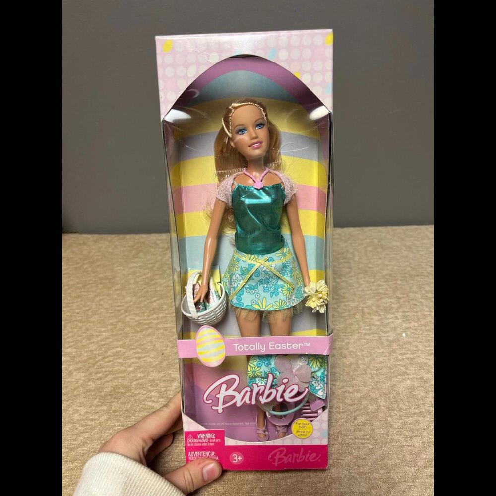 Mattel Totally Easter Barbie Doll L0999 New + Matching Child's Holiday Hair Band